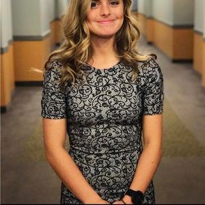 Wilfred Lace Black Mini Dress